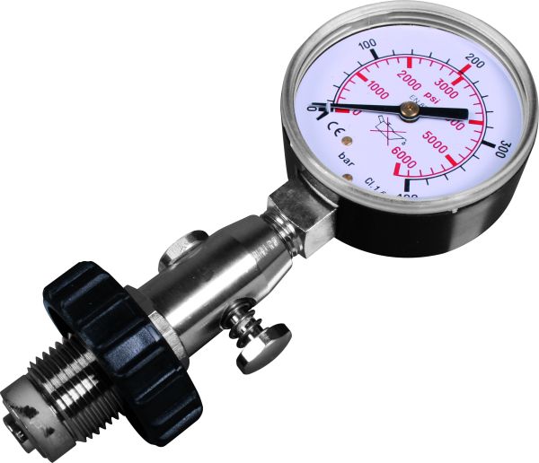 Flaschenprüfmanometer bis 300 Bar mit Druckentlastung